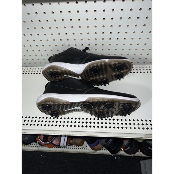 Nike Roshe G Tour Mens Leather Golf Shoes Spikes Size 9 WIDE Black White main image 6